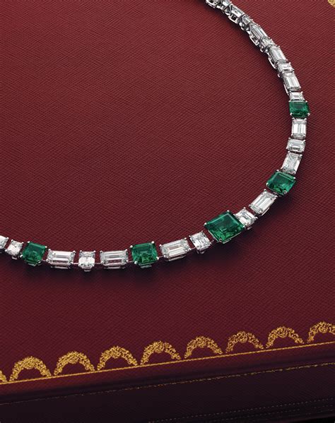 cartier diamond emerald necklace|cartier diamond necklace signature c.